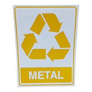 Placa adesiva Sinalização lixo metal 15x20 cm adesivo
