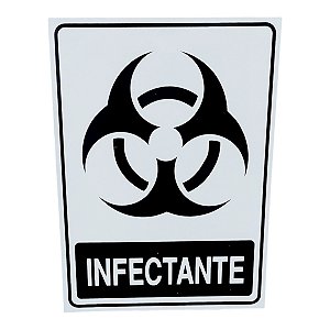 Placa adesiva Sinalização lixo infectante 15x20 cm adesivo
