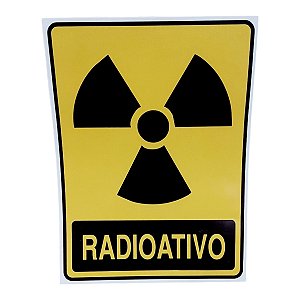 Placa adesiva Sinalização lixo radioativo 15x20 cm adesivo