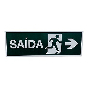 Placa de Sinalização SAIDA SETA PARA DIREITA 15x30 cm