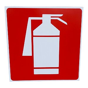 Placa de Sinalização EXTINTOR 20X20 CM VERMELHA E BRANCA