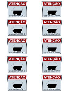 KIT COMBO 10 Placa Sinalização OBRIGATORIO CAPACETE SEGURANÇ