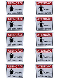 KIT COMBO 10 Placa DE Sinalização OBRIGATORIO USO DE AVENTAL