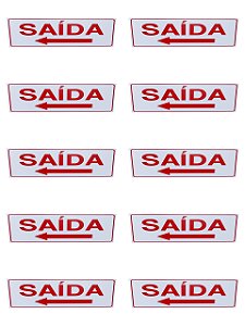 KIT COMBO 10 Placa de Sinalização saida seta para esquerda
