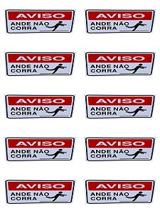 KIT COMBO 10 Placa DE Sinalização ANDE NÃO CORRA 20 X 30 CM