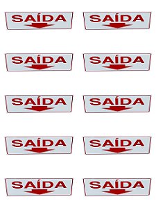 KIT COMBO 10 Placa d Sinalização saida seta para baixo 15x30