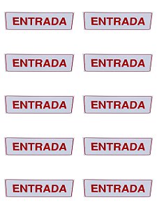KIT COMBO 10 Placa de Sinalização entrada 15x30 cm branca