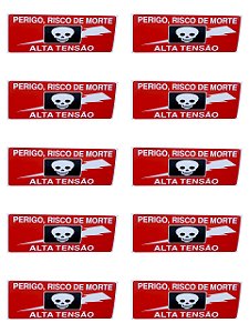 KIT COMBO 10 Placa DE Sinalização RISCO DE MORTE ALTA TENSÃO