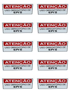 KIT 10 Placa DE Sinalização ATENCAO USO OBRIGATORIO DE EPI`S