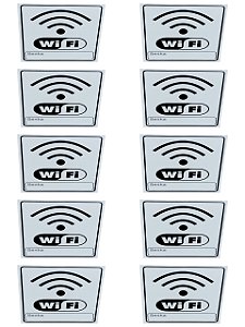 KIT COMBO 10 Placa de Sinalização WI FI 15x20cm SENHA BRANCO