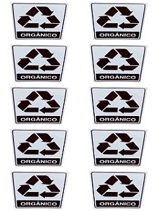 kit 10 Placa adesiva Sinalização lixo organico 15x20 adesivo
