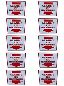 KIT COMBO 10 Placa DE Sinalização ALARME DE INCENDIO 20 X 30