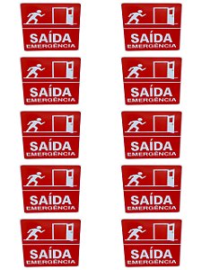 KIT COMBO 10 Placa Sinalização SAIDA DE EMERGENCIA