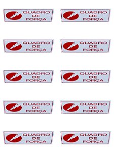KIT COMBO 10 Placa de Sinalização quadro de força 10x20 cm