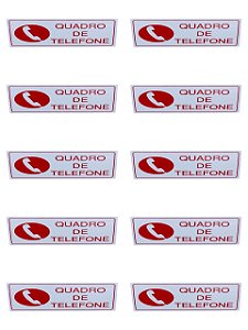 KIT COMBO 10 Placa de Sinalização quadro de TELEFONE 10x20
