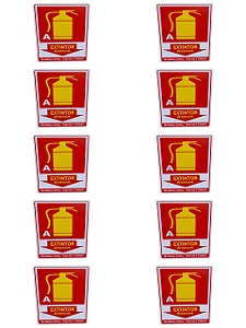 KIT COMBO 10 Placa de Sinalização extintor agua A 15x30 CM