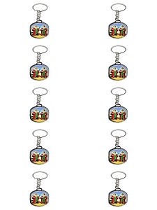 KIT COMBO 10 Chaveiro SANTO Chapa São Cosme e Damião COLORID