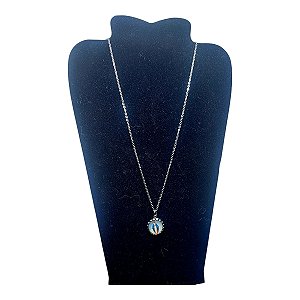 colar CORRENTE INOX MEDALHA RESINADA NOSSA SENHORA DAS GRAÇA