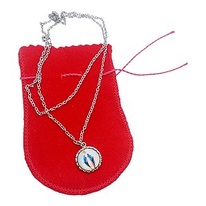 colar CORRENTE INOX MEDALHA RESINADA NOSSA SENHORA DAS GRAÇA