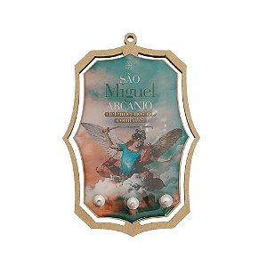 Porta Chave em Resina de São Miguel Arcanjo 17X11 DEFENDEI