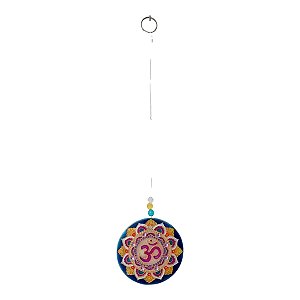 Quadro Mandala Pintada à Mão Om Pequena 10 cm decoração