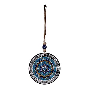 Mandala Porcelana Olho Grego proteção parede amuleto 25 CM