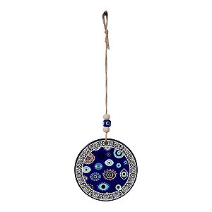 Mandala Porcelana Olho Grego proteção enfeite amuleto 25 CM