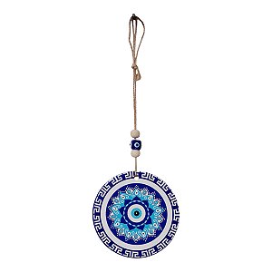 Mandala Porcelana Olho Grego turco proteção amuleto 25 CM