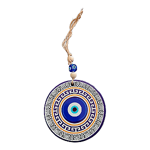 Mandala Porcelana Olho Grego proteção talisma amuleto 20 CM