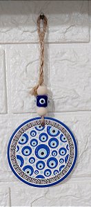Mandala Porcelana Olho Grego turco talisma amuleto 20 CM