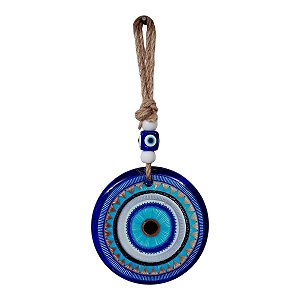 Mandala vidro Olho Grego proteção talisma amuleto 22 CM