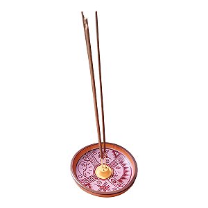 Incensário de cerâmica Peruano ROXO 11 cm para 3 incenso