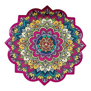 Quadro MANDALA Enfeite Parede Porcelana COLORIDA SORTE