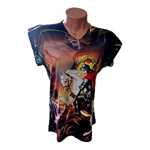 CAMISETA FEMININA RELIGIOSA SÃO JORGE GUERREIRO TAMANHO:M