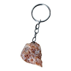 Chaveiro Pedra Calcita Laranja Bruta alegria vitalidade