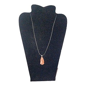 Colar cordão Pedra Bruta Jaspe Vermelho proteção vitalidade