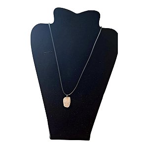 Colar cordão Pedra Rolada Quartzo Rosa amor equilíbrio