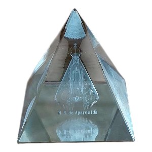 Pirâmide Cristal Pedra Vidro Nossa Senhora Aparecida 5,5x5cm