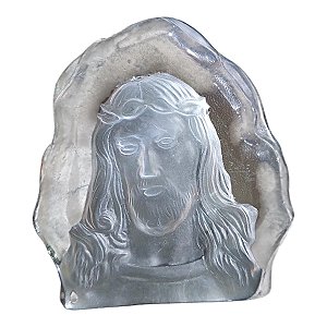 Enfeite De Cristal Lasca Face De Jesus Cristo Decoração