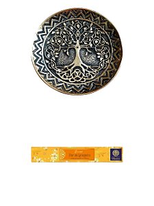 KIT INCENSARIO REDONDO ÁRVORE+ INCENSO OHANA FLOR LARANJEIRA