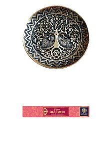 KIT INCENSARIO REDONDO ÁRVORE + INCENSO OHANA ROSA MUSGOSA