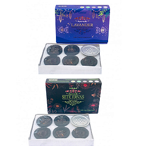KIT 2 INCENSO DEFUMADOR Hindu GOLOKA 1 SETE ERVAS 1 LAVANDA