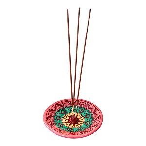 Incensário de cerâmica Peruano VERMELHO 14 cm para 3 incenso