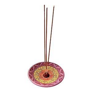 Incensário de cerâmica Peruano 3 CORES 14 cm para 3 incenso