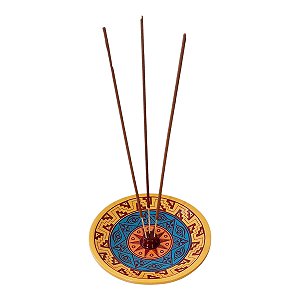 Incensário cerâmica Peruano 14 cm para 3 incenso ARTESANAL