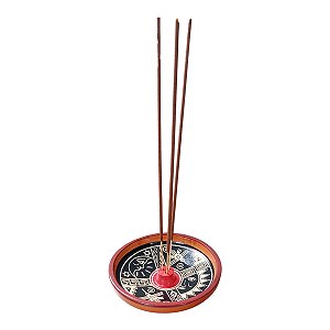 Incensário de cerâmica Peruano PRETO 11 cm para 3 incenso