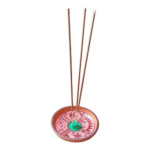 Incensário cerâmica Peruano SOL E LUA 11 cm para 3 incenso