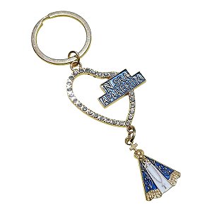 Chaveiro SANTA terço NOSSA senhora aparecida dourado STRASS