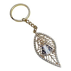 CHAVEIRO RELIGIOSO DOURADO FOLHA NOSSA SENHORA APARECIDA