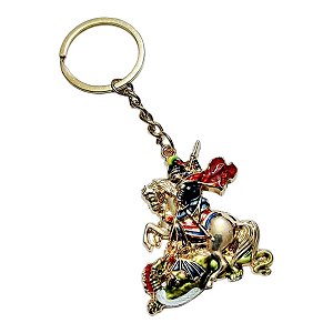 Chaveiro religioso dourado são Jorge guereiro santo